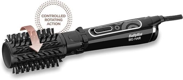 BaByliss Big Hair Rotating Hot Air Blow dry Brush, Dry and style in one step, 50mm