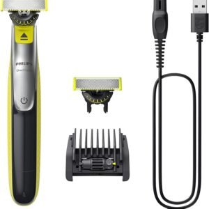 Philips OneBlade 360 Face, Authentic Hybrid Electric Beard Trimmer & Shaver with 360 Blade Innovation. Incl. 1x 360 Blade, 1 x Extra 360 Blade