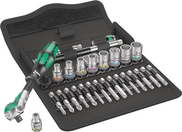 Wera 8100 SA 6 Zyklop Speed Ratchet Set, 1/4" drive, metric, Silver, 28 pieces