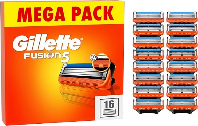 Gillette Fusion5 Razor Blades Men, Pack of 16 Razor Blade Refills with Precision Trimmer,