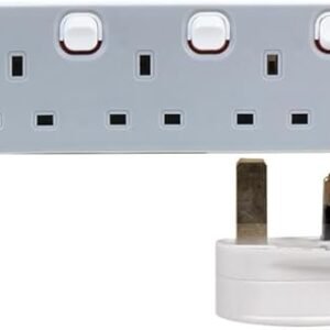 PRO ELEC PELB1767 4 Gang Individually Switched Extension Lead Grey, 5m