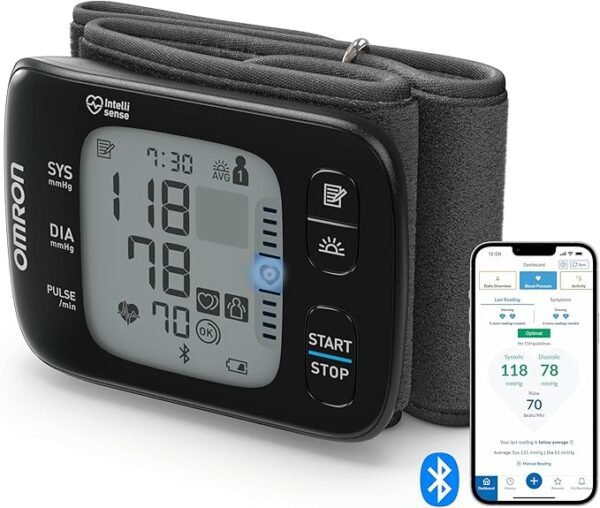 OMRON RS7 Automatic Wrist Blood Pressure Monitor for Home Use or on The Go, Clinically Validated, Including Use on Obese