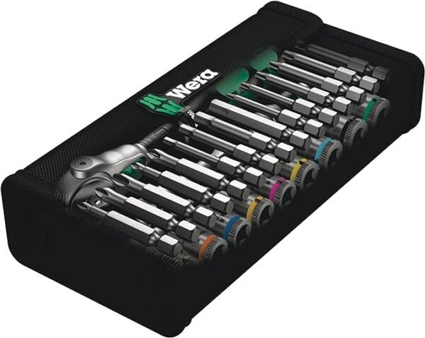 Wera 8100 SA 6 Zyklop Speed Ratchet Set, 1/4" drive, metric, Silver, 28 pieces