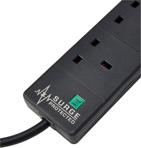 PRO ELEC PELB1755 6 Gang Extension Lead with Surge Protection Black, 5m