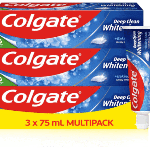 Colgate Deep Clean Whitening Toothpaste, 3 x 75 ml | Fights cavities | Removes plaque