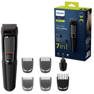 Philips 7-in-1 All-In-One Trimmer, Series 3000 Grooming Kit for Beard & Hair with 7 Attachments
