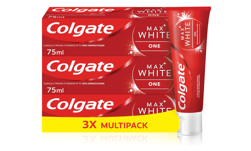 Colgate Max White One Whitening Toothpaste, Teeth Whitening Toothpaste with a Clinically Proven Formula 75ml (Pack of 3) - shermics.com