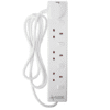 pro elec plpl15330pl 2 m Switched and Surge Protected 4 Gang Extension Lead white