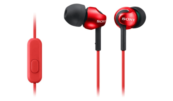 Sony MDREX110APR.CE7 Deep Bass Earphones with Smartphone Control and Mic - Metallic Red