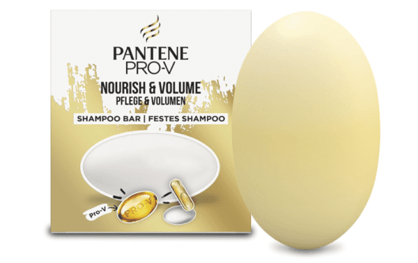 Pantene Nourish & Volume Vegan Shampoo Bar with Pro-vitamins, Solid Travel Toiletries for Damaged & Dry Hair (70G) Rich Lather