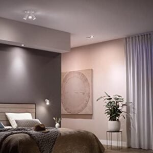 Philips Hue New White Smart LED Light Bulb 2 Pack [GU10 Spot] with Bluetooth Works with Alexa, Google Assistant, Apple Homekit for Indoor Home Lighting