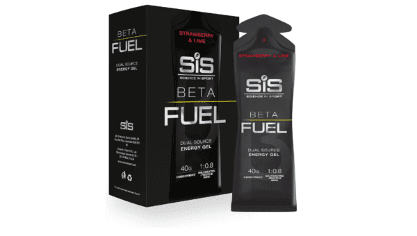 Science in Sport Beta Fuel Gels Dual Source Energy Gel, Strawberry and Lime Flavour, 40 g of Carbs Per Pack, 60 ml Pack (6 Pack)