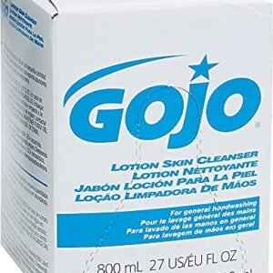GOJO Lotion Soap Skin Cleanser, 800 mL Lotion Hand Soap Refill for GOJO 800 Series Bag-in-Box Soap Dispenser (Pack of 12) - 9112-12
