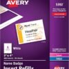 Avery Customizable Name Badge Inserts, 3" x 4", White, 300 Printable Name Tag Inserts (5392)