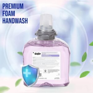 GOJO Premium Foam Handwash with Skin Conditioners, Cranberry Scent, EcoLogo Certified, 1200 mL Foam Hand Soap Refill TFX Touch-Free Dispenser (Pack of 2) – 5361-02