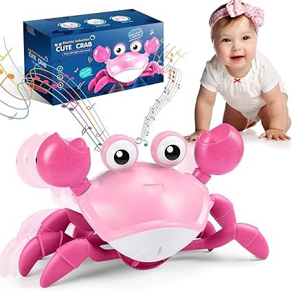 iKidiki Baby Toys 6 to 12 Months, Crawling Crab Toys 1 2 3 4 Year Old Girl Gifts Toddler Toys for 1 2 3 4 Year Olds Stocking Fillers