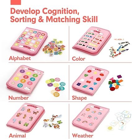 hahaland TOP 1 Montessori Busy Board for Toddlers 1 2 3 4 Years Old, Busy Book for Comprehensive Preschool Educational Playing