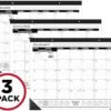 AT-A-GLANCE 2025 Desk Calendar, Desk Pad, Monthly, 21-3/4" x 17", Large, Ruled Blocks, 3 Pack (AZSK240025)