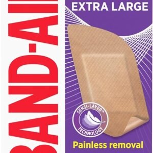 Band-Aid Brand Adhesive Bandages for Sensitive Skin, Extra Large Size, 7 ct