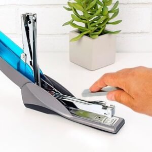 Swingline Stapler, 25 Sheet Capacity, Optima 25, Jam Free, Reduced Effort, Soft Grip, Blue and Gray (66404)
