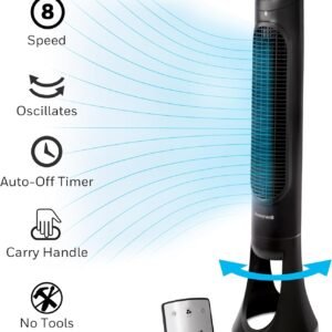 Honeywell QuietSet Whole Room Tower Fan-Black, HYF290B