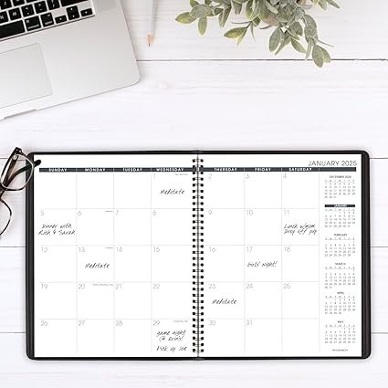 AT-A-GLANCE 2025 Planner, Monthly, 9" x 11", Large, 15 Months, Black (702600525)