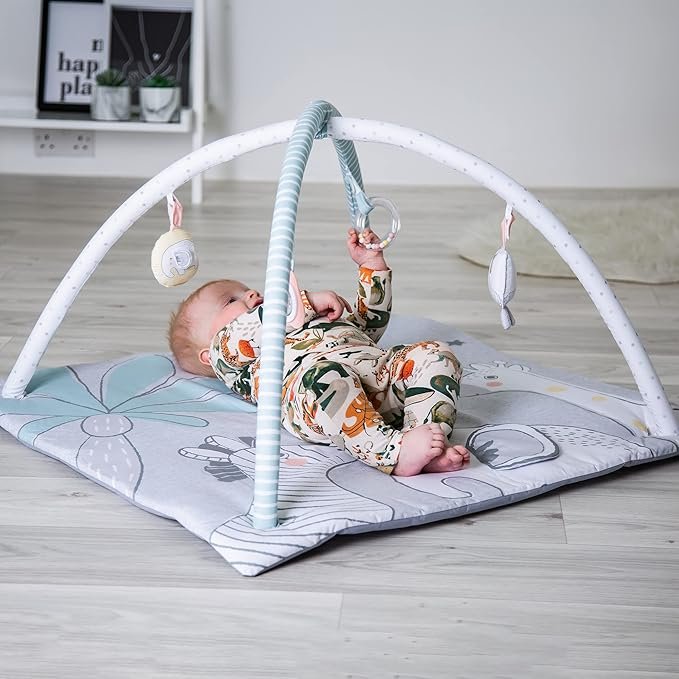 Red Kite Play Gym Tree Tops - Soft Padded Play Gym with Detachable Play Arch & Activity Toys Grey