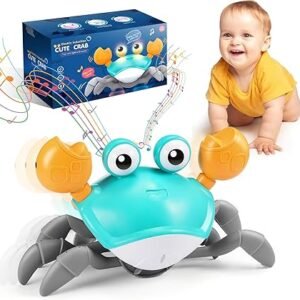 iKidiki Crawling Crab Toy, Gifts for 1-3 Year Old Girls Boys Baby Toys 6 to 12 Months Sensory Toys for Babies Toddler Toys for 1 2 3 4 Year Olds Tummy Time Crab