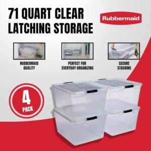 Rubbermaid Cleverstore Clear 71 Qt, 4-Pack,