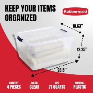 Rubbermaid Cleverstore Clear 71 Qt, 4-Pack,