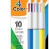 BIC 4-Color Original Retractable Ball Pens with Long-Lasting Ink, Medium Point (1.0mm)