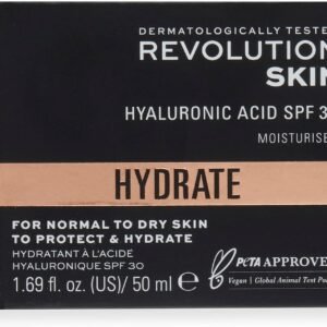 Revolution Beauty London Skincare SPF 30 Moisturiser Cream, Normal to Dry Skin, 50ml