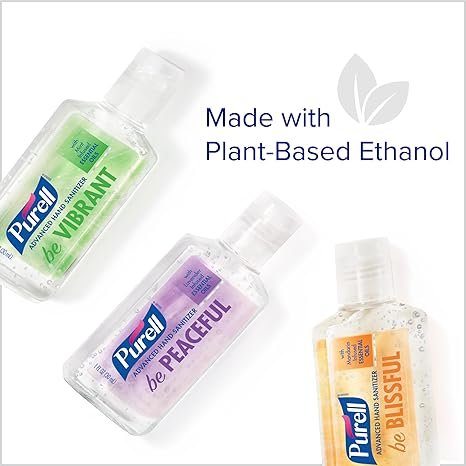 Purell Advanced Hand Sanitizer Gel Infused with Essential Oils, Scented Variety Pack, 1 fl oz Travel Size Flip Cap Bottles (Box of 12 Bottles)