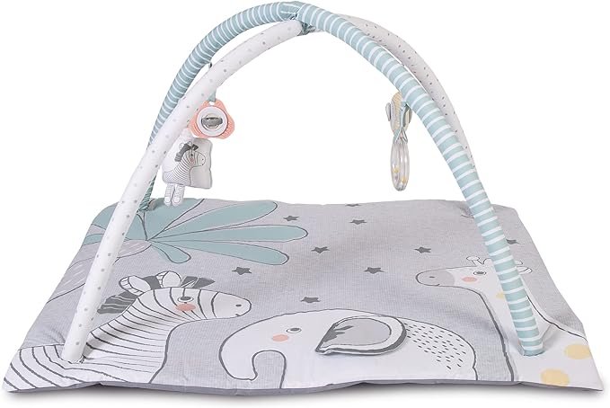 Red Kite Play Gym Tree Tops - Soft Padded Play Gym with Detachable Play Arch & Activity Toys Grey