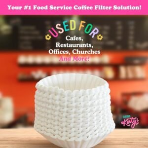 Drink Katy’s Large Coffee Filters - 12 Cup Commercial Coffee Filters for Bunn Machines - Premium Paper,