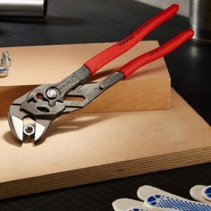 Knipex Pliers Wrench pliers and a wrench in a single tool grey atramentized, with non-slip plastic coating 250 mm 86 01 250