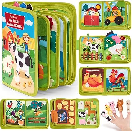 hahaland 20 in 1 Busy Book for Toddlers 1-3, Montessori Toys Newborn Toys Busy Board for 1 2 3 4 Year Old Boy Girl Birthday Gift