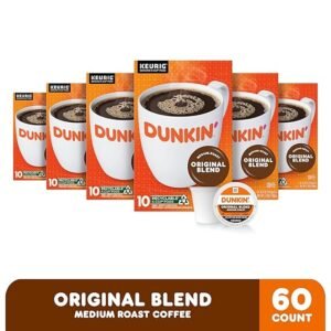 Dunkin' Original Blend Medium Roast Coffee, 60 Keurig K-Cup Pods