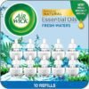 Air Wick Plug in Scented Oil Refill, 10ct, Fresh Waters, Eco Friendly, Essential Oils, Air Freshener
