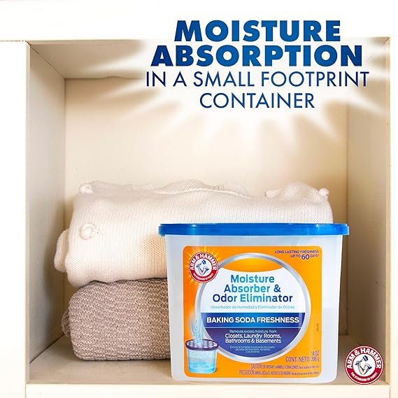 Arm & Hammer Fragrance Free Moisture Absorber and Odor Eliminator, 14 oz. Tub, 3 Ct