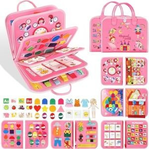 URMYWO Busy Board for Toddlers 12 Pages Montessori Toys for 3-5 Year Old Boys Girls