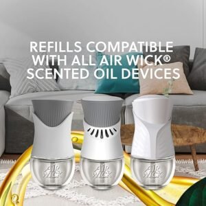 Air Wick Plug in Scented Oil Refill, 10ct, Fresh Linen, Air Freshener, Essential Oils, Eco Friendly Pack