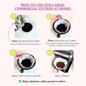 Drink Katy’s Large Coffee Filters - 12 Cup Commercial Coffee Filters for Bunn Machines - Premium Paper,
