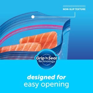 Ziploc 2 Gallon Food Storage Freezer Bags, Grip 'n Seal Technology for Easier Grip, Open, and Close, 30 Bags Total