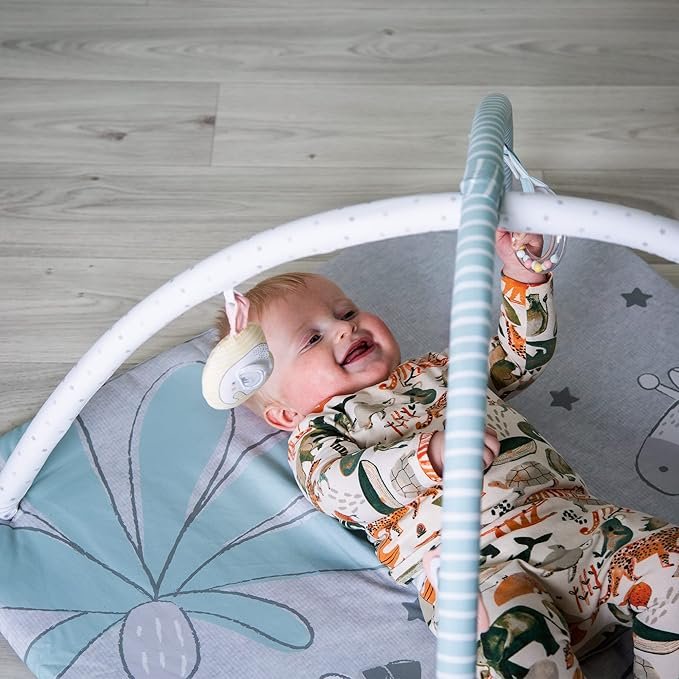 Red Kite Play Gym Tree Tops - Soft Padded Play Gym with Detachable Play Arch & Activity Toys Grey