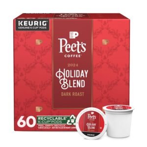 Peet's Coffee , Dark Roast K-Cup Coffee Pods for Keurig Brewers - Holiday Blend 2024 60 Count (6 Boxes of 10 K-Cup Pods)