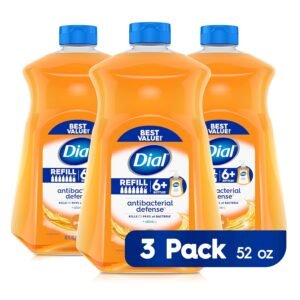 Dial Antibacterial Liquid Hand Soap Refill, Gold, 52 fl oz Pack of 3