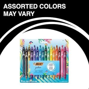 BIC Gelocity Quick Dry Ocean Themed Gel Pens, Fast-Drying Ink and Comfortable Full Barrel Grip, Medium Point (0.7mm), 16-Count Gift Set in Assorted Colors