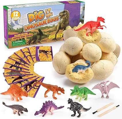 iKidiki Dinosaur Toys for Boys, 4 5 6 7 8 Year Old Boys Gifts Dinosaur Eggs for Kids Toys
