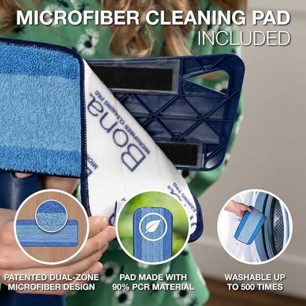 Bona Hardwood Floor Premium Spray Mop - Includes Hardwood Floor Cleaning Solution and Machine Washable Microfiber Cleaning Pad